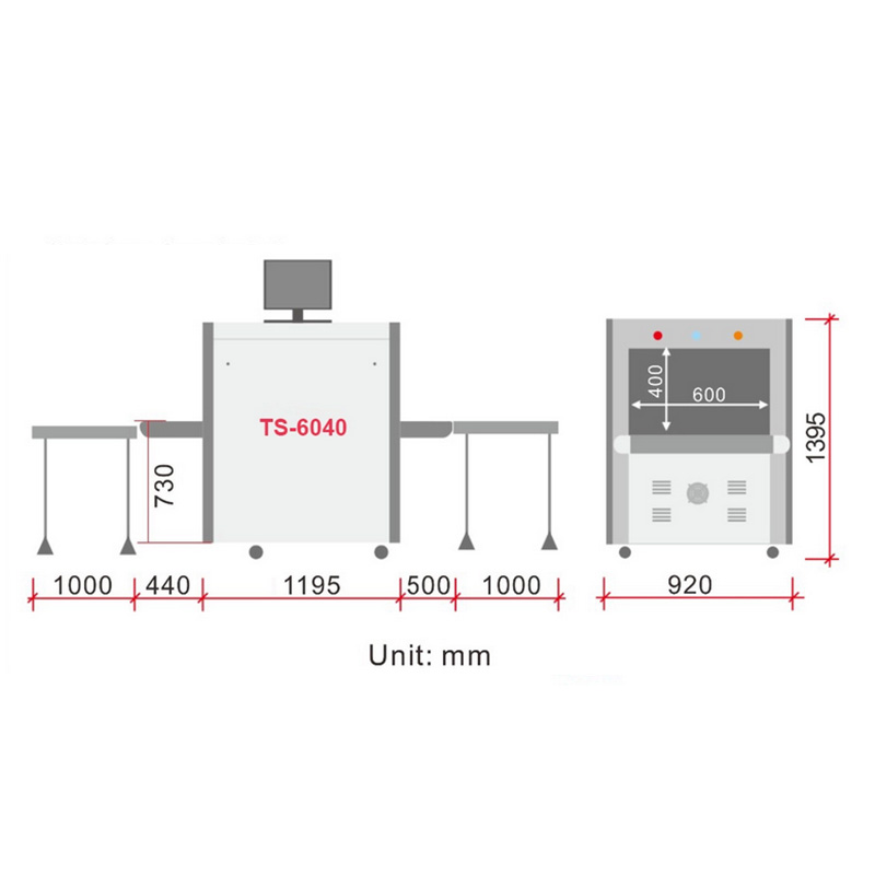 Safety airport inspection high sensitivity luggage scanning X-ray machine TS-6040