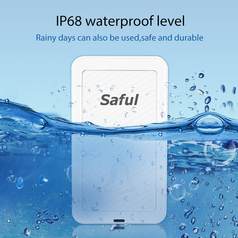Saful Self-power wireless dingdong doorbell,outdoor unit waterproof