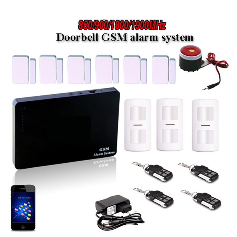 2016 Newest 2g/3g/4g intelligent!! saful G3 GSM quad band wireless doorbell gsm alarm system with smoke detector for fire
